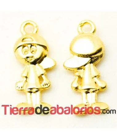 Colgante Niño 18x8mm con Anilla, Dorado Colgante Niño 18x8mm con Anilla, Dorado