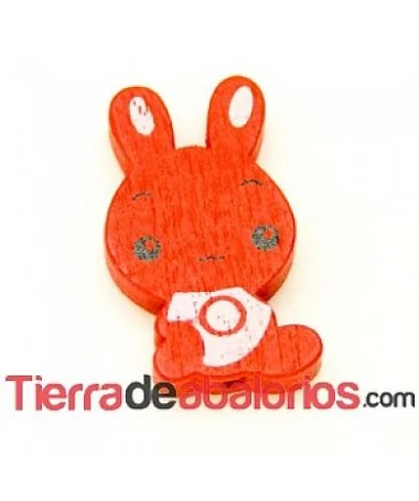 Entrepieza Rabbit 30x17mm Agujero 2mm Rojo Entrepieza Rabbit 30x17mm Agujero 2mm Rojo