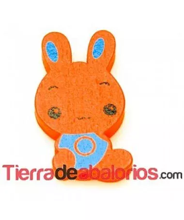 Entrepieza Rabbit 30x17mm Agujero 2mm Naranja Entrepieza Rabbit 30x17mm Agujero 2mm Naranja