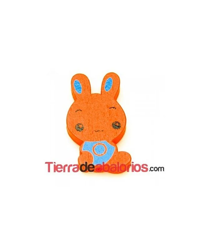 Entrepieza Rabbit 30x17mm Agujero 2mm Naranja