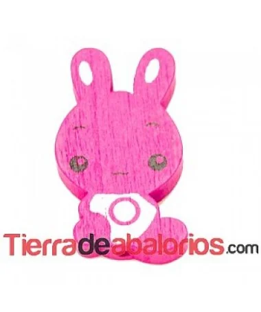 Entrepieza Rabbit 30x17mm Agujero 2mm Fucsia Entrepieza Rabbit 30x17mm Agujero 2mm Fucsia