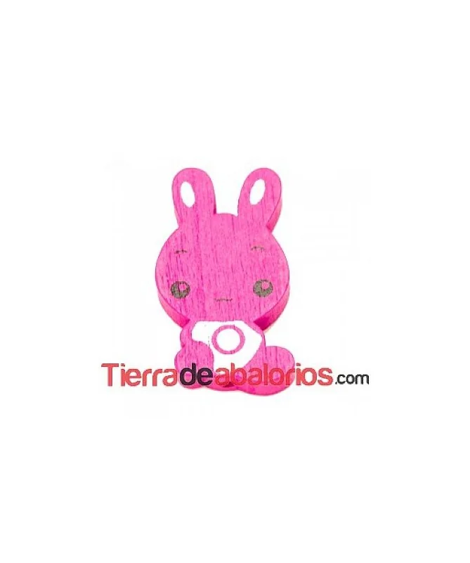 Entrepieza Rabbit 30x17mm Agujero 2mm Fucsia