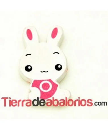 Entrepieza Rabbit 30x17mm Agujero 2mm Blanco