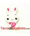 Entrepieza Rabbit 30x17mm Agujero 2mm Blanco