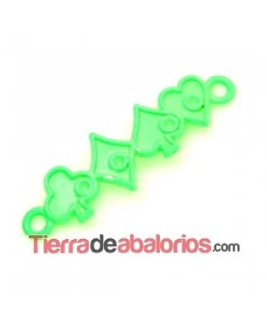 Conector Curvado 4 Ases 40x12mm, Verde Flúor Conector Curvado 4 Ases 40x12mm, Verde Flúor