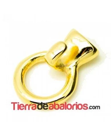 Cierre Aro con Gancho y Terminal, Agujero 11x5mm Dorado Cierre Aro con Gancho y Terminal, Agujero 11x5mm Dorado