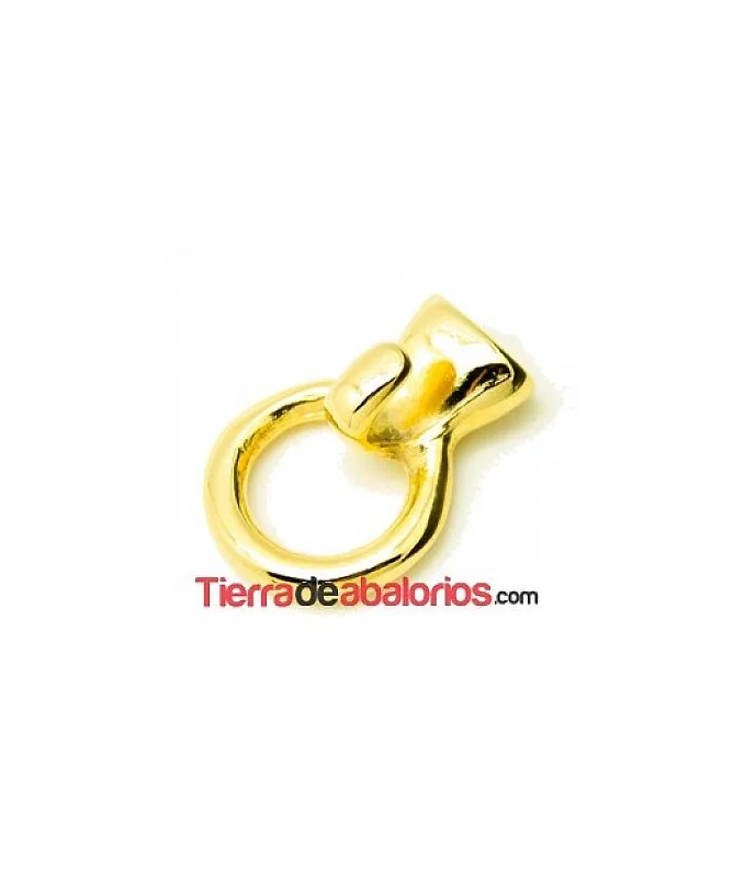 Cierre Aro con Gancho y Terminal, Agujero 11x5mm Dorado