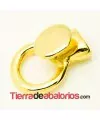 Cierre Aro con Botón y Terminal, Agujero 11x5mm Dorado