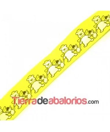 Lazo 16mm Ositos, Amarillo