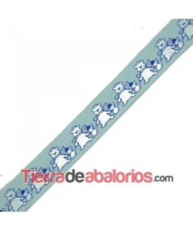 Lazo 16mm Ositos, Azul