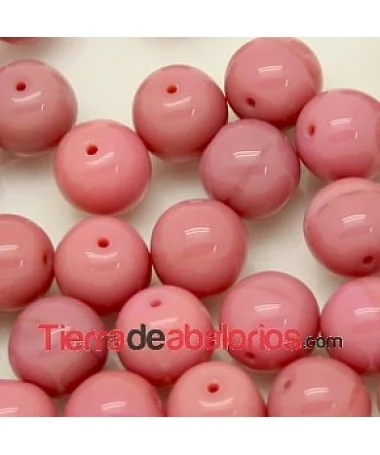 Perla de Cristal Checo 6mm Rosa Palo Mate