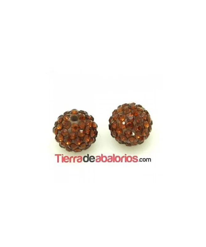 Bola Shamballa 10mm Agujero 1mm Smoked Topaz