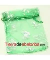 Bolsa Organza con Mariposas 12x9mm Verde