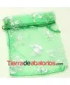 Bolsa Organza con Mariposas 12x9mm Verde