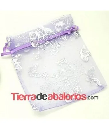 Bolsa Organza con Mariposas 12x9mm Lila