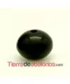 Resina Bola Achatada 11x9mm Agujero 1,8mm Negra