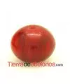 Resina Bola Achatada 11x9mm Agujero 1,8mm Rojo Coral