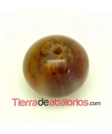 Resina Bola Achatada 11x9mm Agujero 1,8mm Ojo de Tigre Resina Bola Achatada 11x9mm Agujero 1,8mm Ojo de Tigre