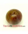Resina Bola Achatada 11x9mm Agujero 1,8mm Ojo de Tigre