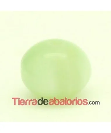 Resina Bola Achatada 11x9mm Agujero 1,8mm Verde Jade