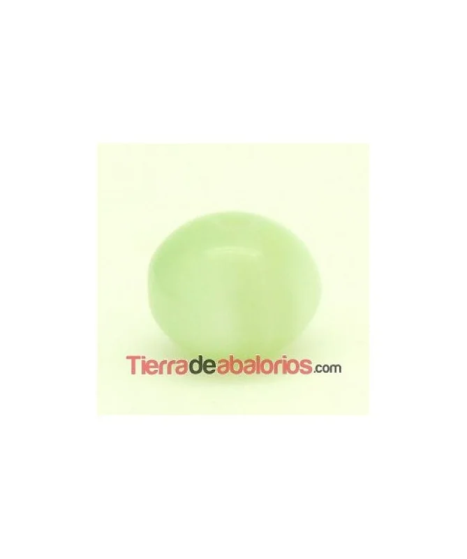 Resina Bola Achatada 11x9mm Agujero 1,8mm Verde Jade