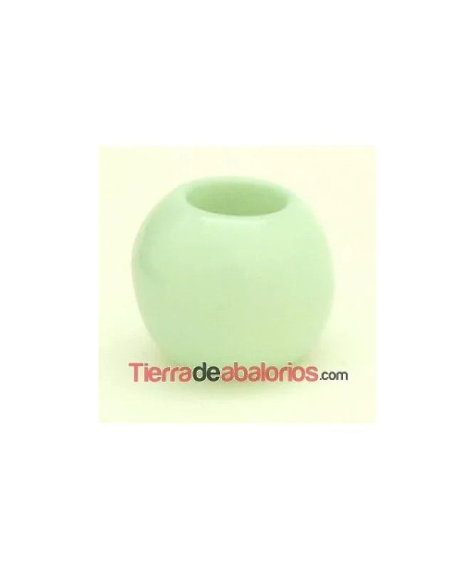 Resina Bola 10mm Agujero 5mm Verde Pastel