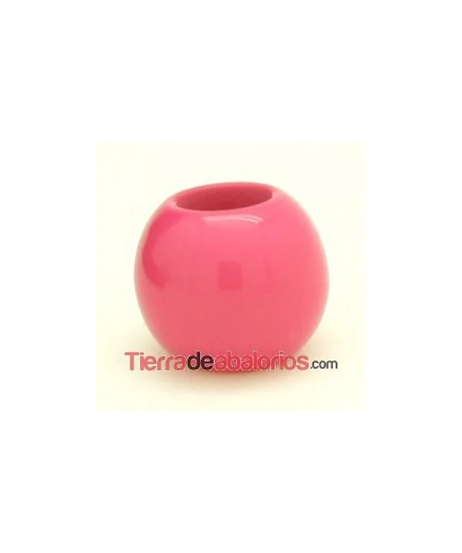Resina Bola 10mm Agujero 5mm Fucsia
