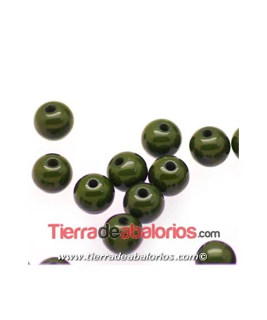 Resina Bola 8mm Agujero 1,8mm Verde Inglés