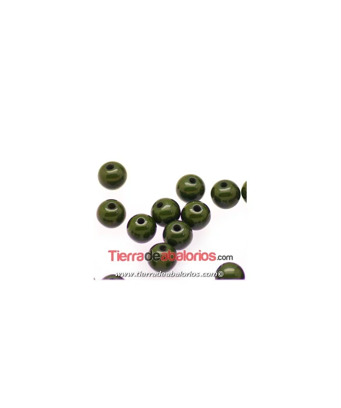 Resina Bola 8mm Agujero 1,8mm Verde Inglés