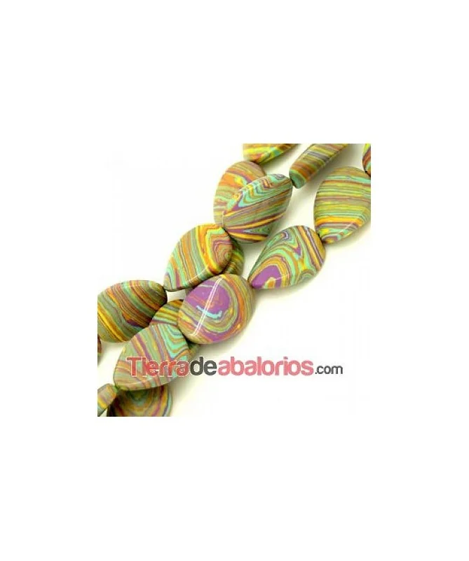 Turquesa Twist Oval 25x18mm Agujero 1,5mm Multicolor