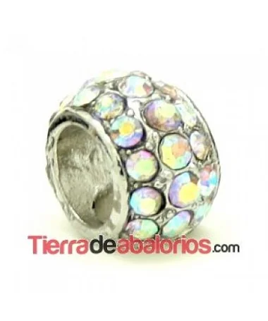 Rondel 3/4 14x9mm Agujero 7,5mm con Swarovski Cristal AB Rondel 3/4 14x9mm Agujero 7,5mm con Swarovski Cristal AB