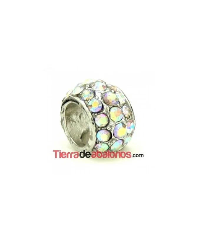 Rondel 3/4 14x9mm Agujero 7,5mm con Swarovski Cristal AB