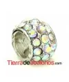 Rondel 3/4 14x9mm Agujero 7,5mm con Swarovski Cristal AB