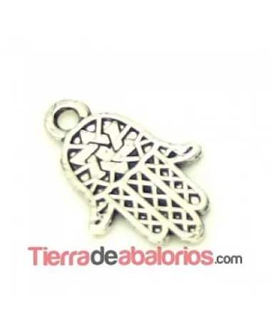 Colgante Mano de Fátima 16x10mm, Plateada Colgante Mano de Fátima 16x10mm, Plateada