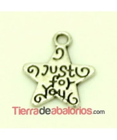 Colgante Estrella 14x12mm 'Just for You' Plateado