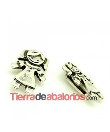 Entrepieza Niña 26x17mm Agujero 13x3mm, Plateada Entrepieza Niña 26x17mm Agujero 13x3mm, Plateada