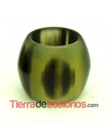 Resina Tubo 16x13mm Agujero 10mm, Khaki y Negro