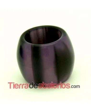 Resina Tubo 16x13mm Agujero 10mm, Púrpura y Negro Resina Tubo 16x13mm Agujero 10mm, Púrpura y Negro