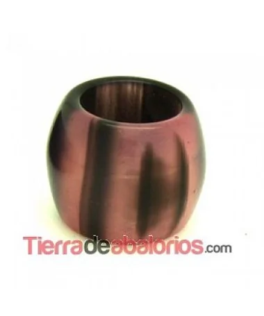 Resina Tubo 16x13mm Agujero 10mm, Rosa Palo y Negro