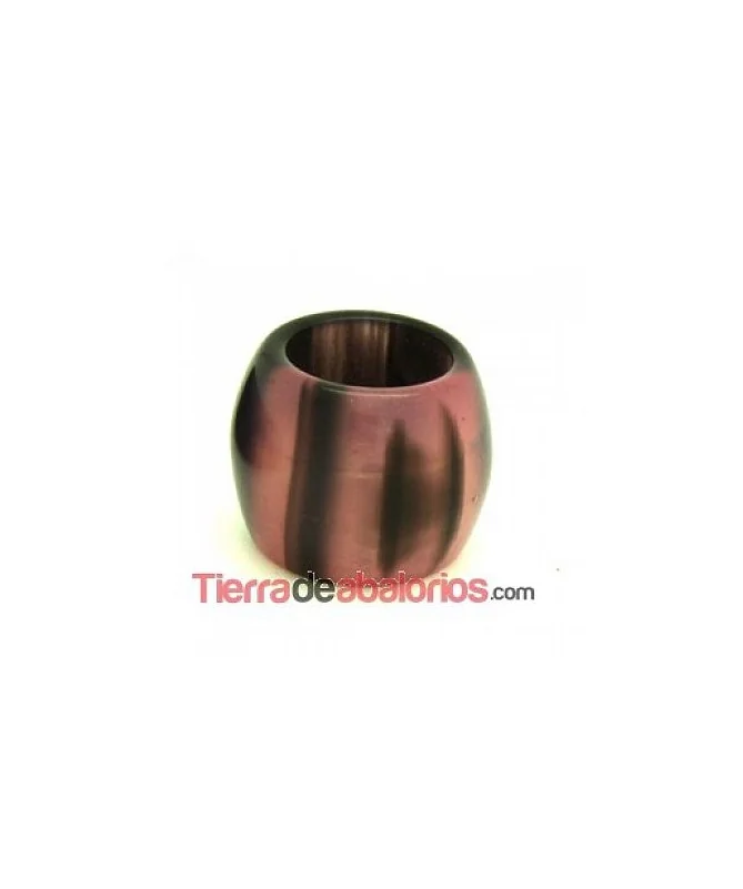Resina Tubo 16x13mm Agujero 10mm, Rosa Palo y Negro