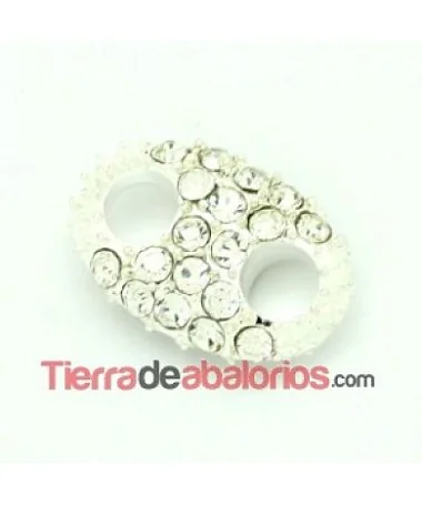 Calabrote 26x17mm con Cristal Swarovski, Plateado