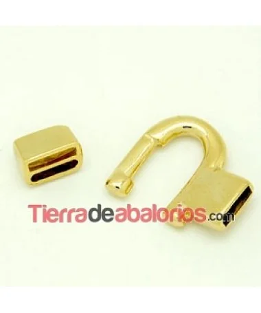 Cierre Pasador Doble, Agujero 10x3mm, Dorado