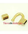 Cierre Pasador Doble, Agujero 10x3mm, Dorado