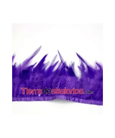 Pluma de Gallo Tintada Tamaño Variado 5 a 12cm Violeta