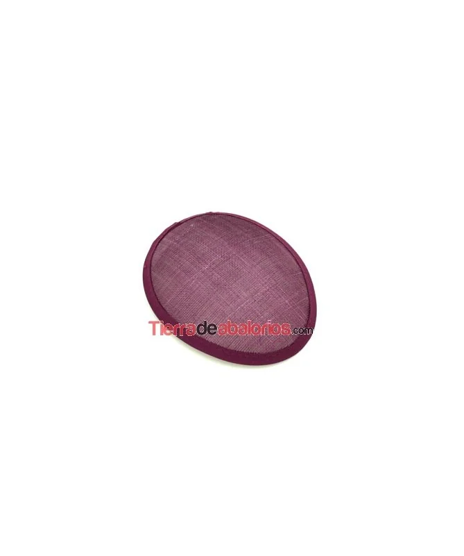 Base de Tocado Oval de Sinamay 15.5x13mm Berenjena, con Pein