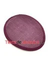 Base de Tocado Oval de Sinamay 15.5x13mm Berenjena, con Pein