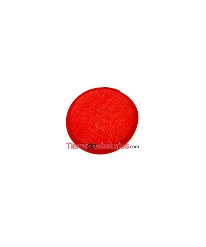 Base de Tocado de Sinamay 12cm Roja con Peineta