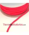 Cordón Poliester Trenzado Plano 5mm Rosa Fluorescente