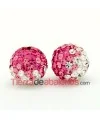 Bola Shamballa 10mm Agujero 1,2mm Rosa/Cristal