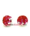 Bola Shamballa 10mm Agujero 1,2mm Rojo/Fucsia/Cristal